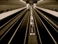Escalator in metro station