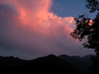 Red shadows at Lago di Ledro