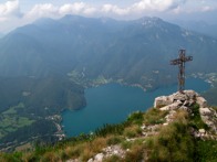 Cross with a view of Lago di Ledro, Italy