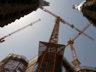 Construction work at La Sagrada Famllia