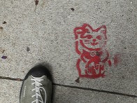 Cat graffiti stencil in San Francisco